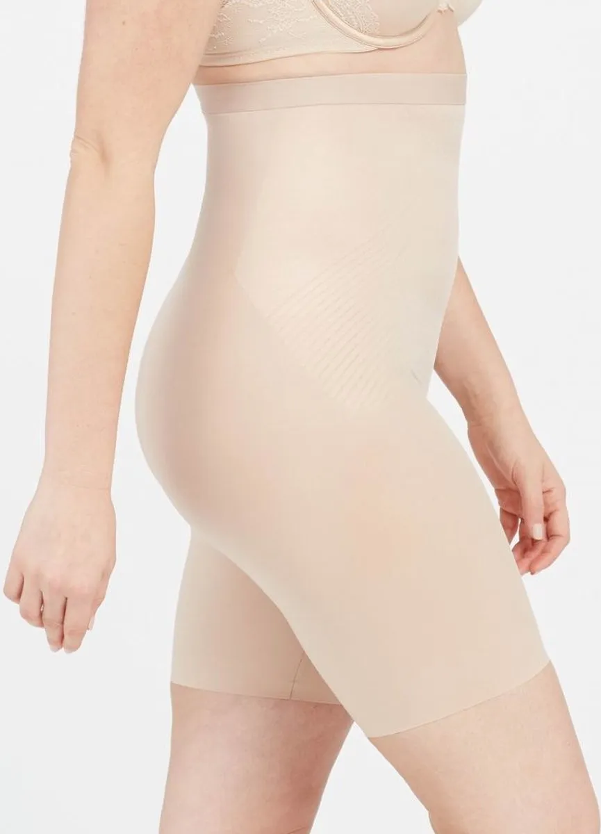 Spanx - Maat XL - Thinstincts 2.0 High Waisted Mid Thigh Short - Beige