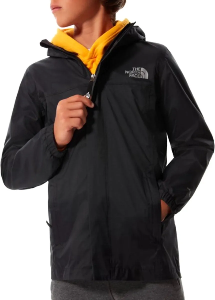 jacket, windbreaker, the north face, hooded, black