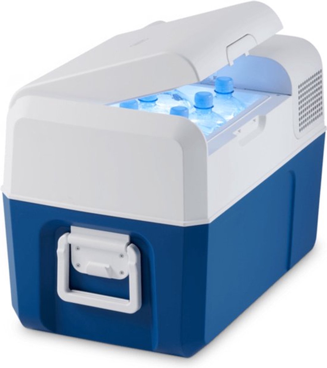 koelkast, koelbox, ijsblokjes, draagbaar, blauw