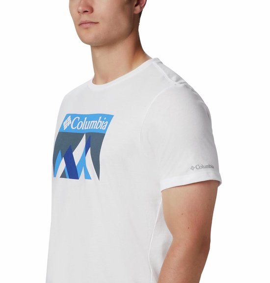 Columbia M Alpine Way Graphic Tee Outdoorshirt Heren - White Peak Fun - Maat S