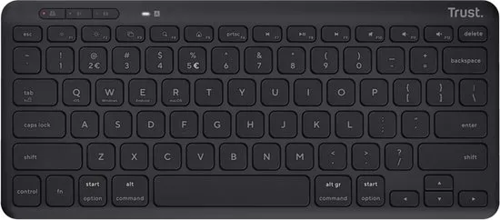Trust Lyra - Draadloos Toetsenbord - Multi connect - Oplaadbaar - Azerty BE - Zwart