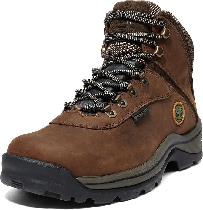 boot, hiking, leer, bruin, vetersluitingen