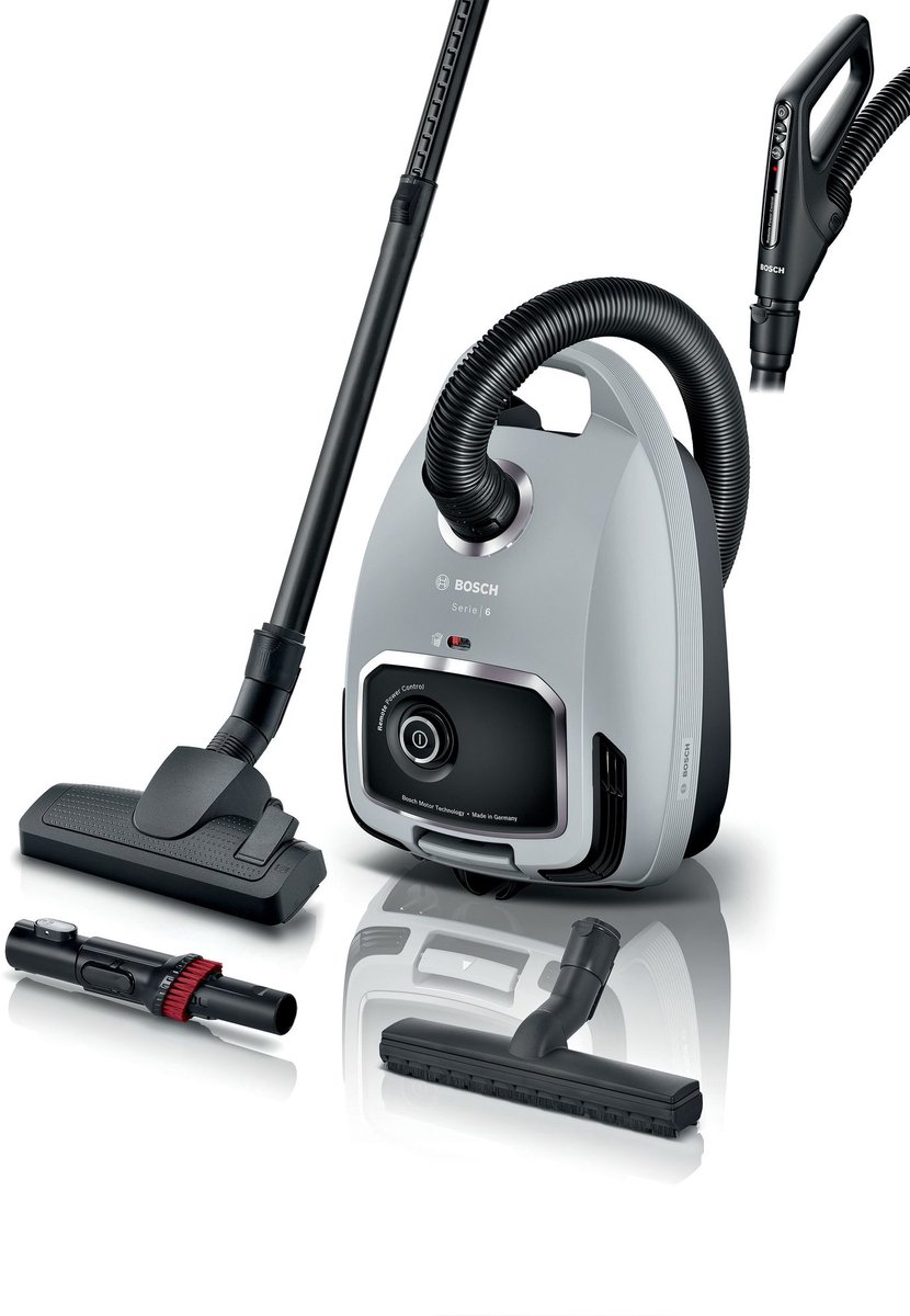 Bosch BGB6X330 Serie 6 - Stofzuiger met zak - 12mtr bereik - Afstandbediening in handvat - HEPA - Grijs