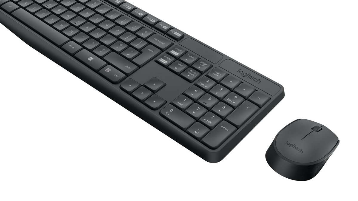 Logitech MK235 - Draadloos Toetsenbord en Muis - Qwerty - Donkergrijs