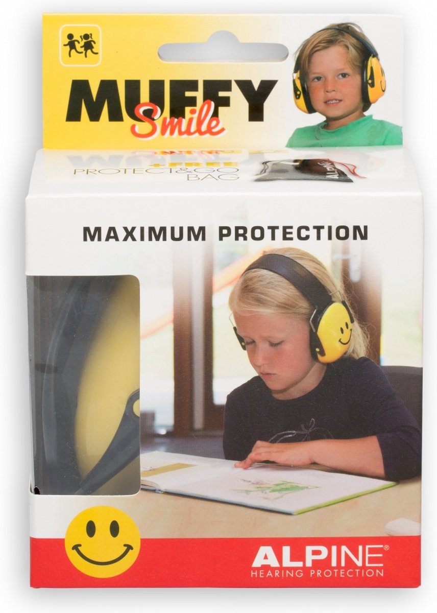 Alpine Muffy Smile - Oorkap voor kinderen - Gehoorbescherming - SNR 25 dB - Geel