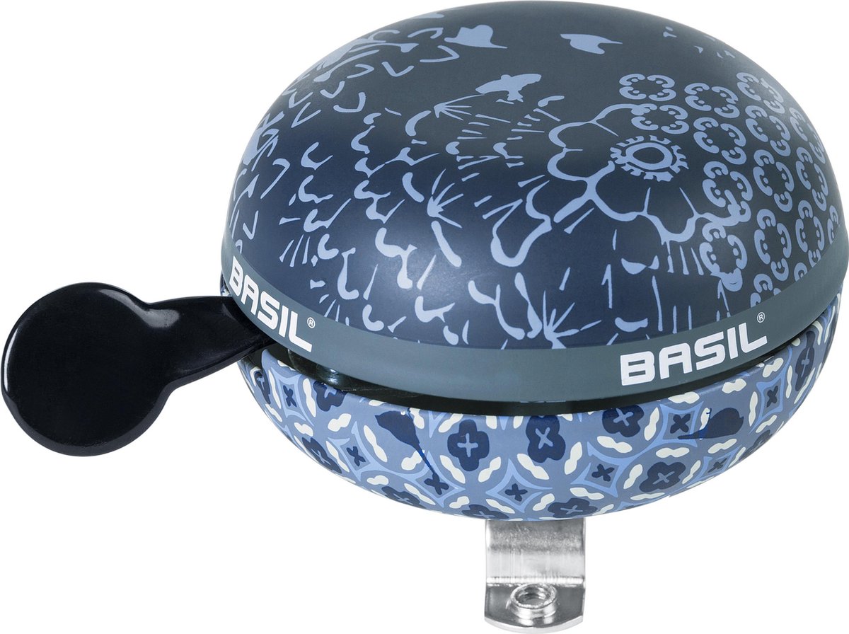 fietsbel, blauw, patroon, metaalbevestiging, handbel