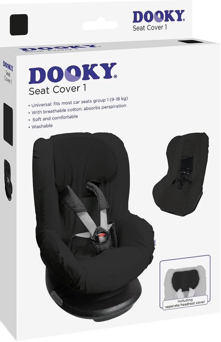 Dooky Seat Cover Groep 1 Autostoel hoes Black Uni