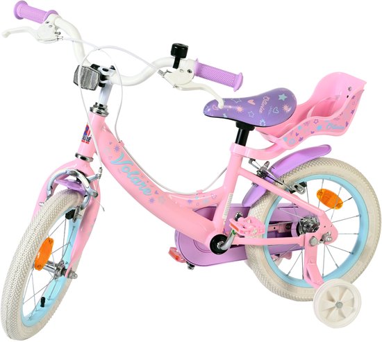 Volare Olivia Kinderfiets - Meisjes - 14 inch - Roze - Twee Handremmen