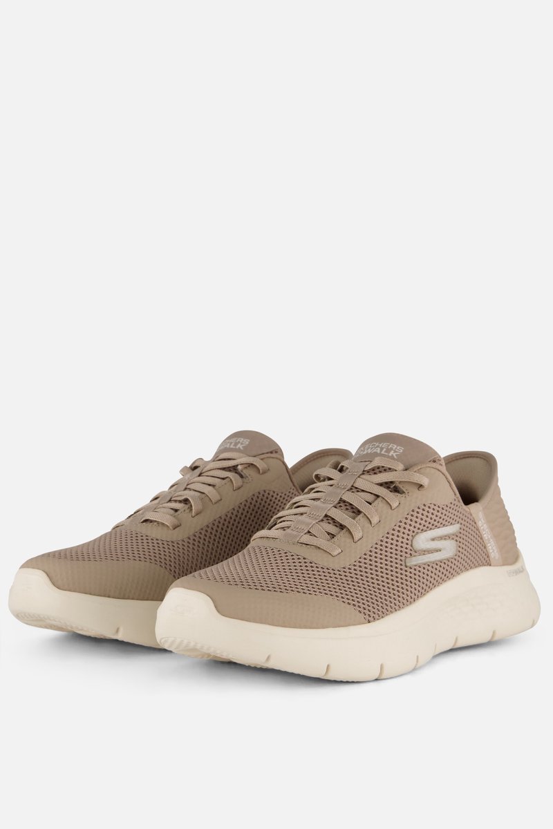 sneakers, beige, mesh, lace-up, casual