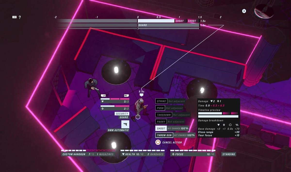 puzzle game, cyberpunk, top-down, neon, hud overlay