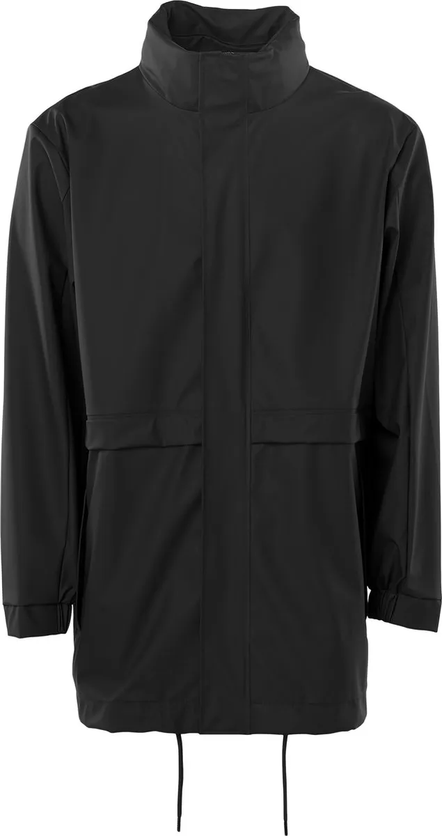 jacket, parka, zwart, trekkoord, kaploos