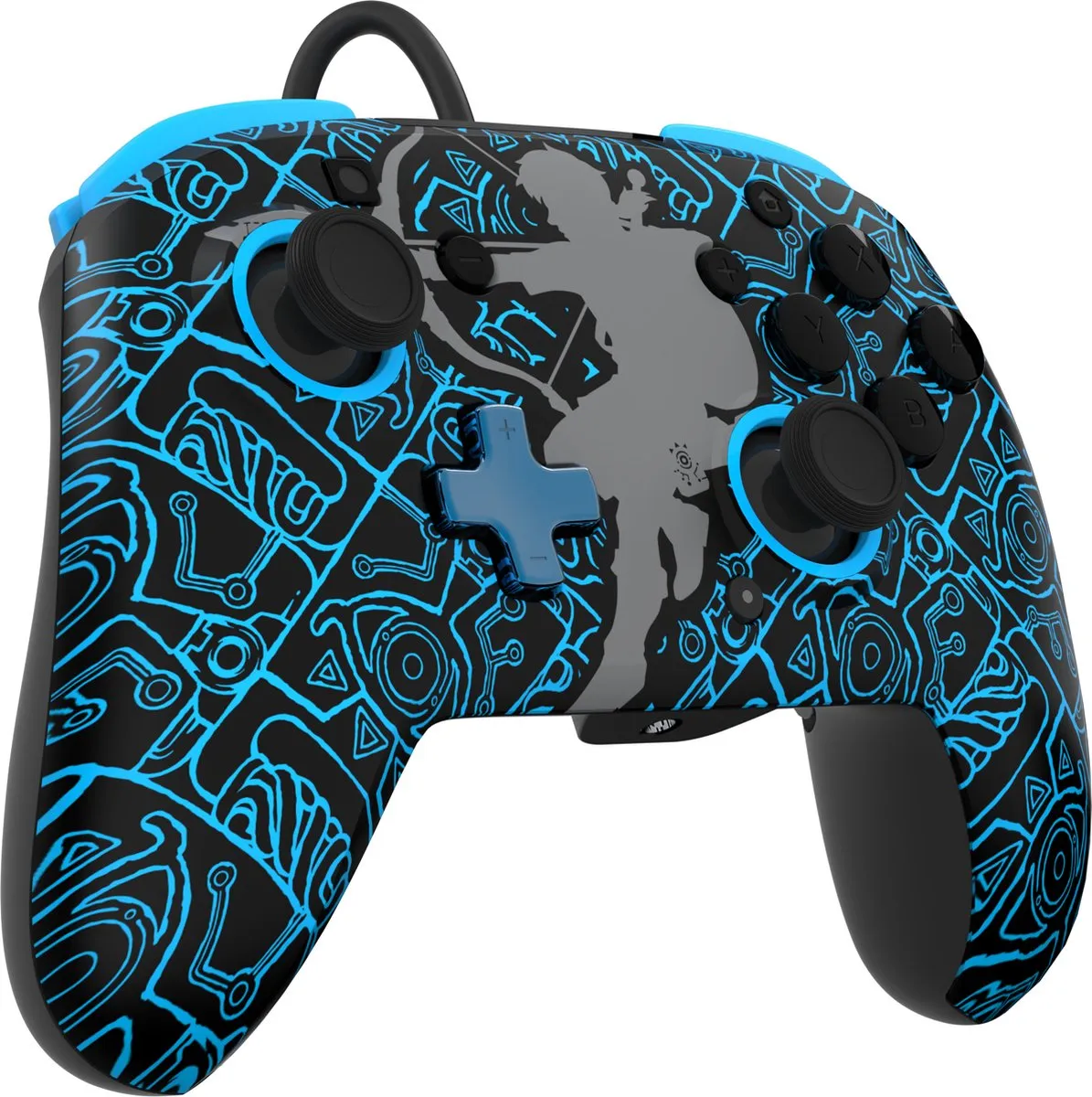 PDP Rematch - Bedrade Nintendo Switch Controller - Glow in the Dark - Zelda Sheikah Shoot