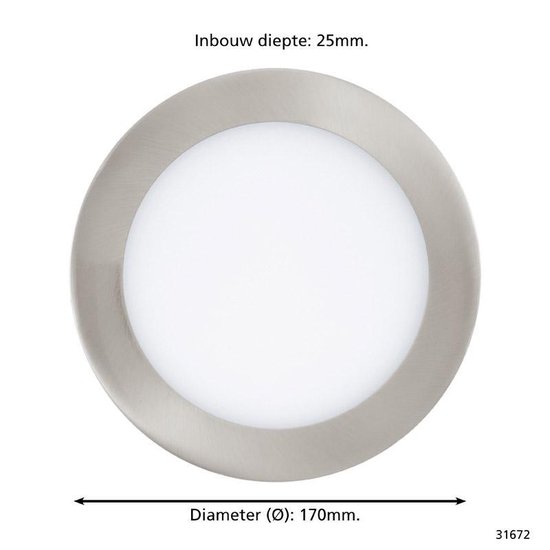 EGLO Fueva 1 - Inbouwarmatuur - 1 Lichts - Nikkel-Mat