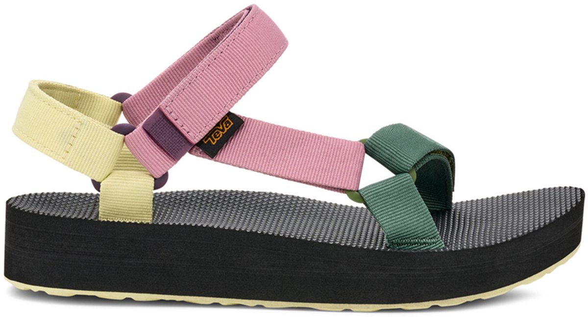 sandalen, sandalen met klittenband, multicolor, platform, draagcomfort