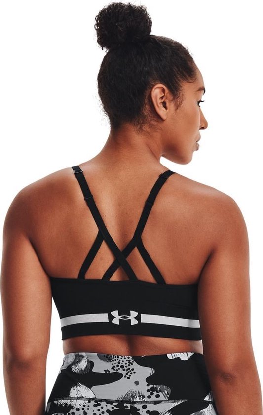 Under Armour - Maat XL -  UA Seamless Low Long Bra Dames Sportbeha - Zwart