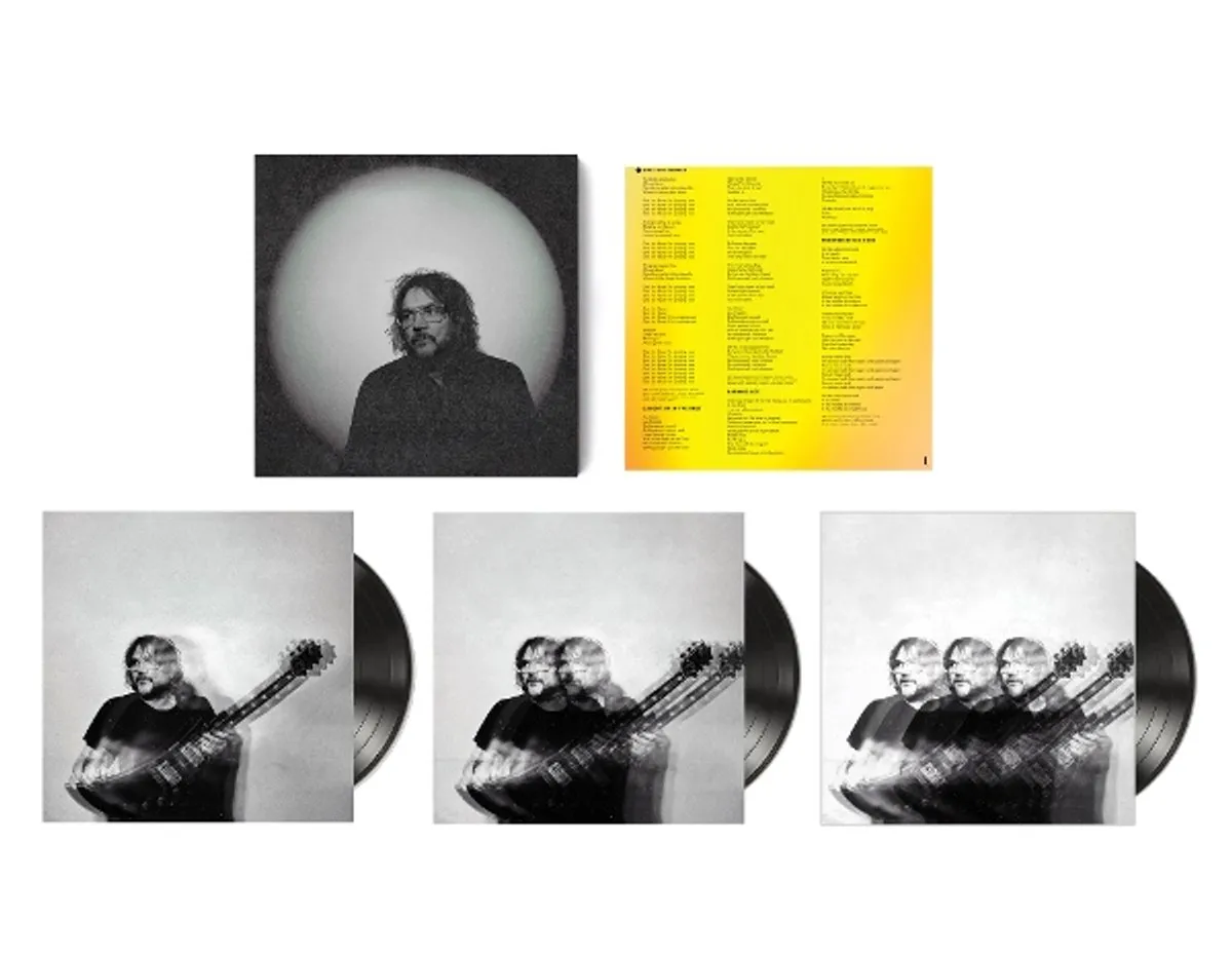 vinyl, album, gitaar, zwart-wit, grijstinten