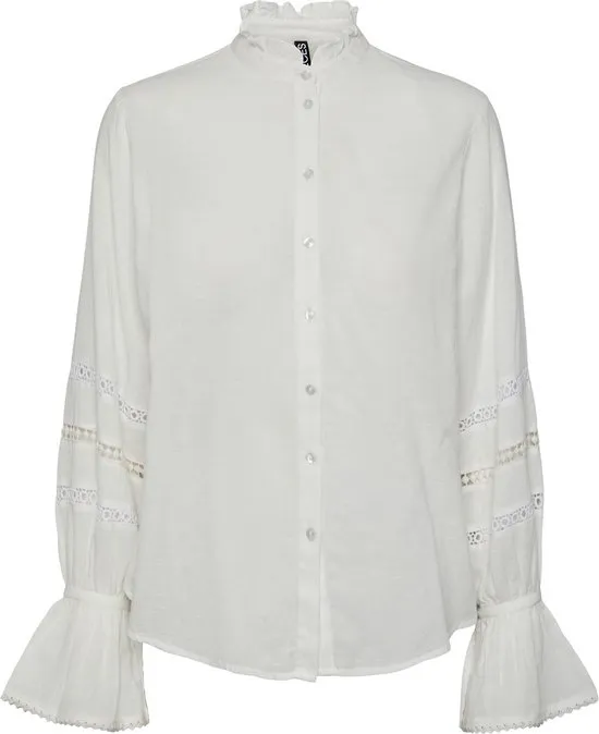 PIECES  - Maat 52 - PCANNA LS SHIRT D2D QX Dames Blouse