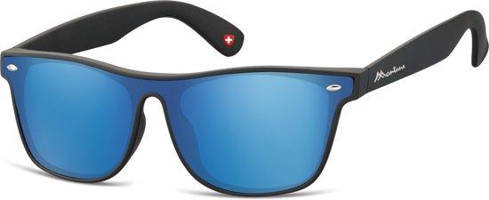 Montana MS47- zonnebril-havana- blauw spiegel- wayfarer