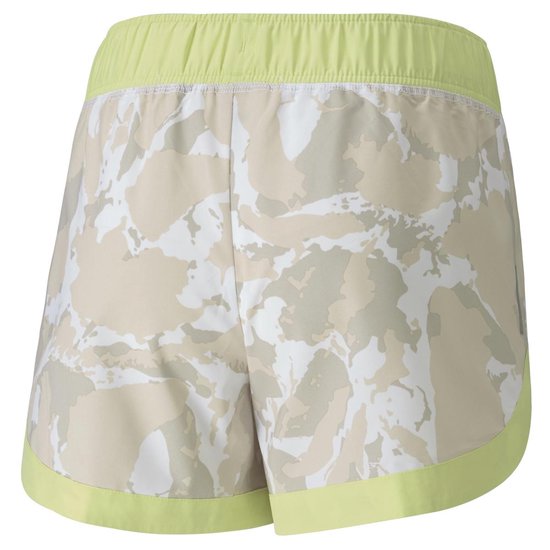 PUMA The First Mile Woven Short Dames Sportbroek - Sunny Lime-Camo Prt - Maat L