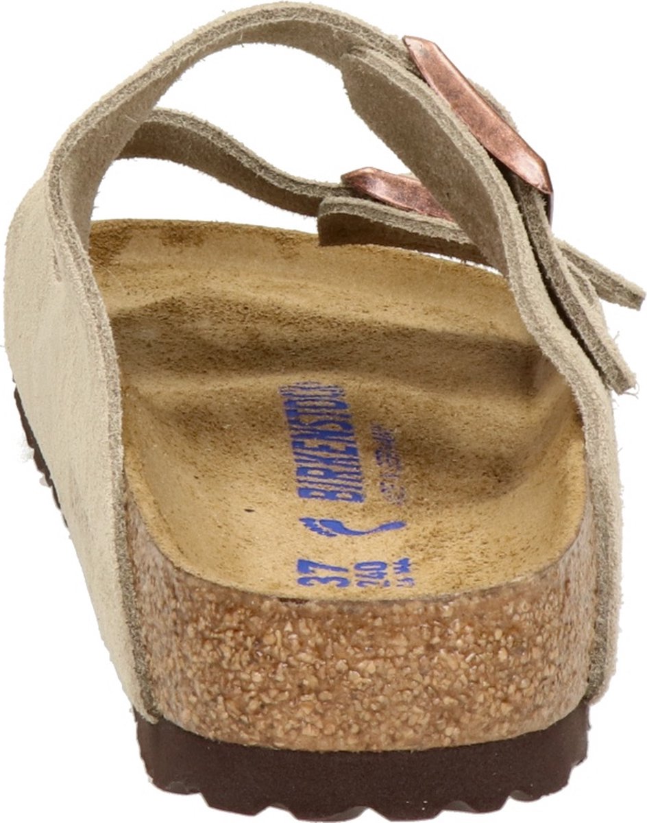 Birkenstock - 39 - Arizona SFB VL Narrow Dames Slippers - Taupe - Maat 39