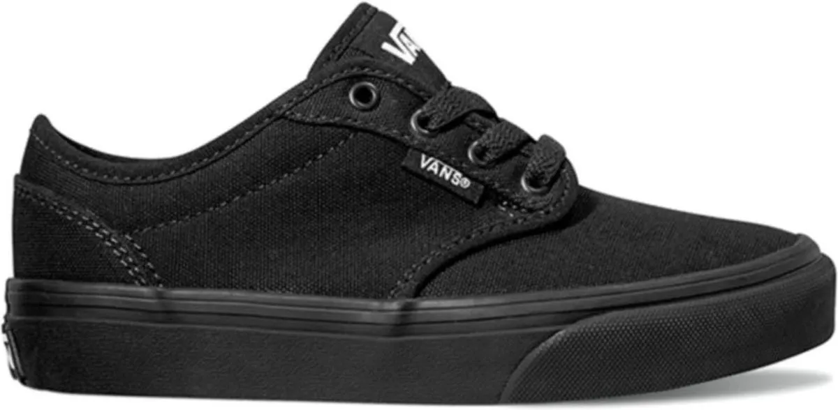 canvas, zwart, sneaker, laag model, platte zool
