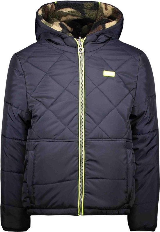 B-nosy Maat 116  Jongens Reversible winterjas - Oxford blue