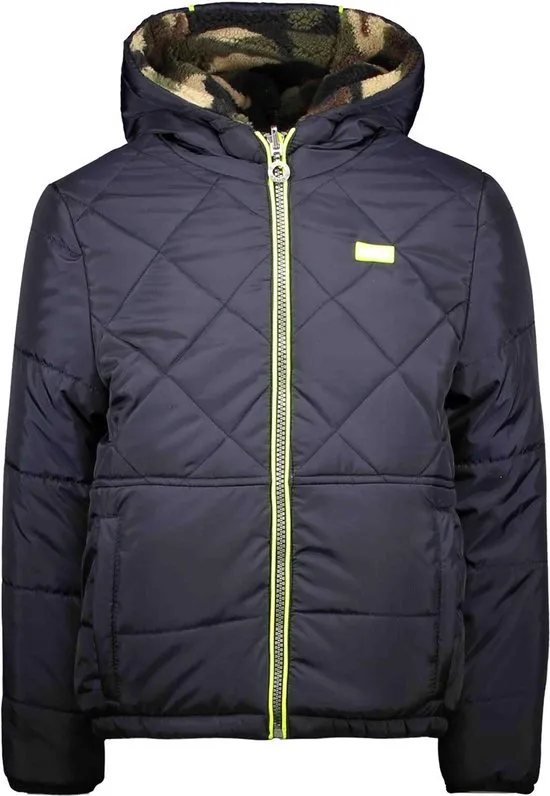 B-nosy Maat 116  Jongens Reversible winterjas - Oxford blue