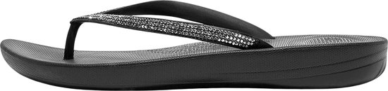 FitFlop IQUSHION - maat 40 - Dames Slippers - Zwart - Sparkle