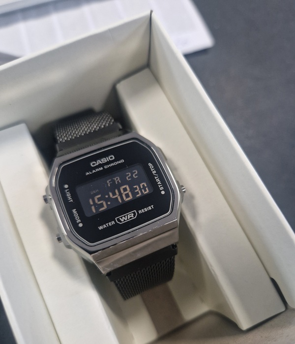 horloge, digitaal, Casio, roestvrijstaal, polsband
