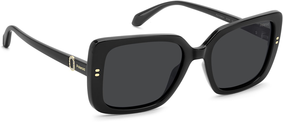 zonnebril, Polarized, kleur zwart, plat zonnebril, zonnebril statief