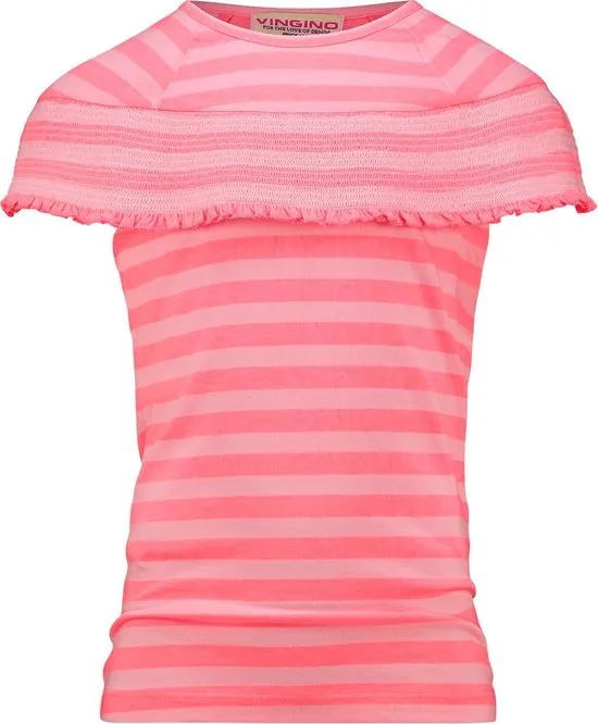 Vingino - Neon Peach - Maat 98 - Meisjes T-shirt