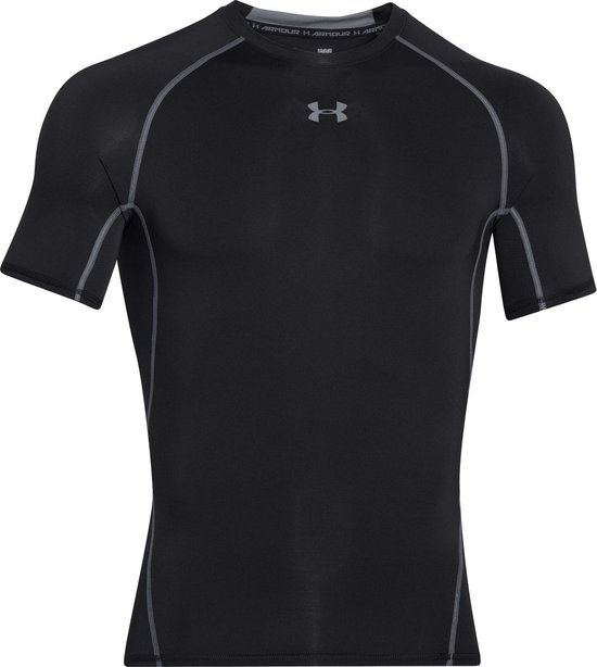 Under Armour  - Maat M - HG Armour SS Heren Sportshirt - Zwart