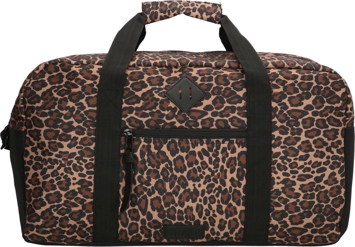 draagtasje, reistas, leopardprint, rugzakriem, zakvakken