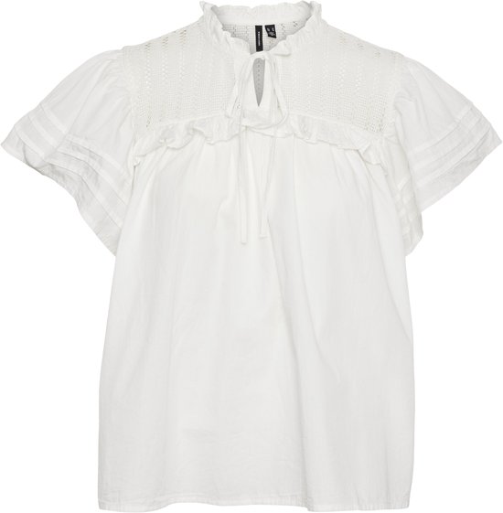 Vero Moda - Maat S -  Blouse Vmfema Ss Top Wvn 10288266 Snow White Dames