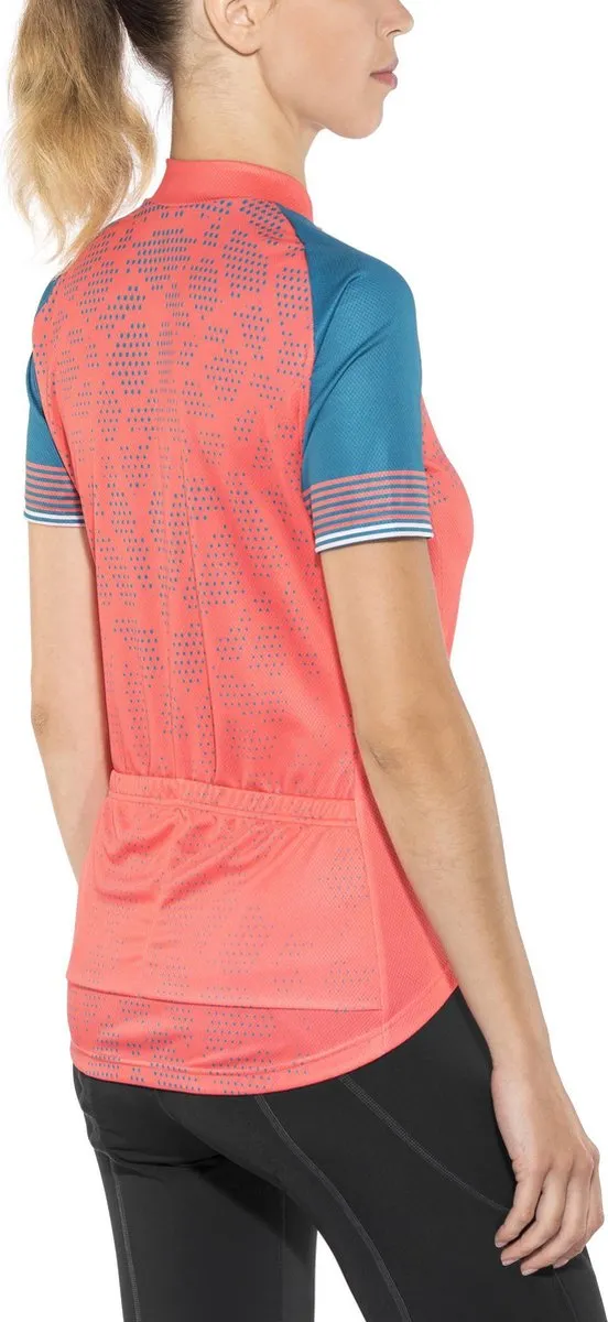 Odlo - XL - Fietsshirt Fujin Print Stand-Up Collar S/S Full Zip - Dubarry-Crystal Teal