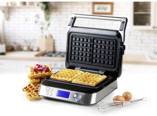DOMO DO9219W Wafelijzer ‘Waffle Genius’ – Digitaal Belgisch Wafelijzer - Vierkante Wafels – 5x5