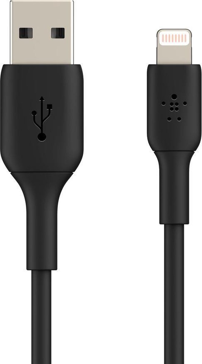 usb-kabel, oplaadkabel, 2-in-1, micro-naar-lichtning, zwarte kabel