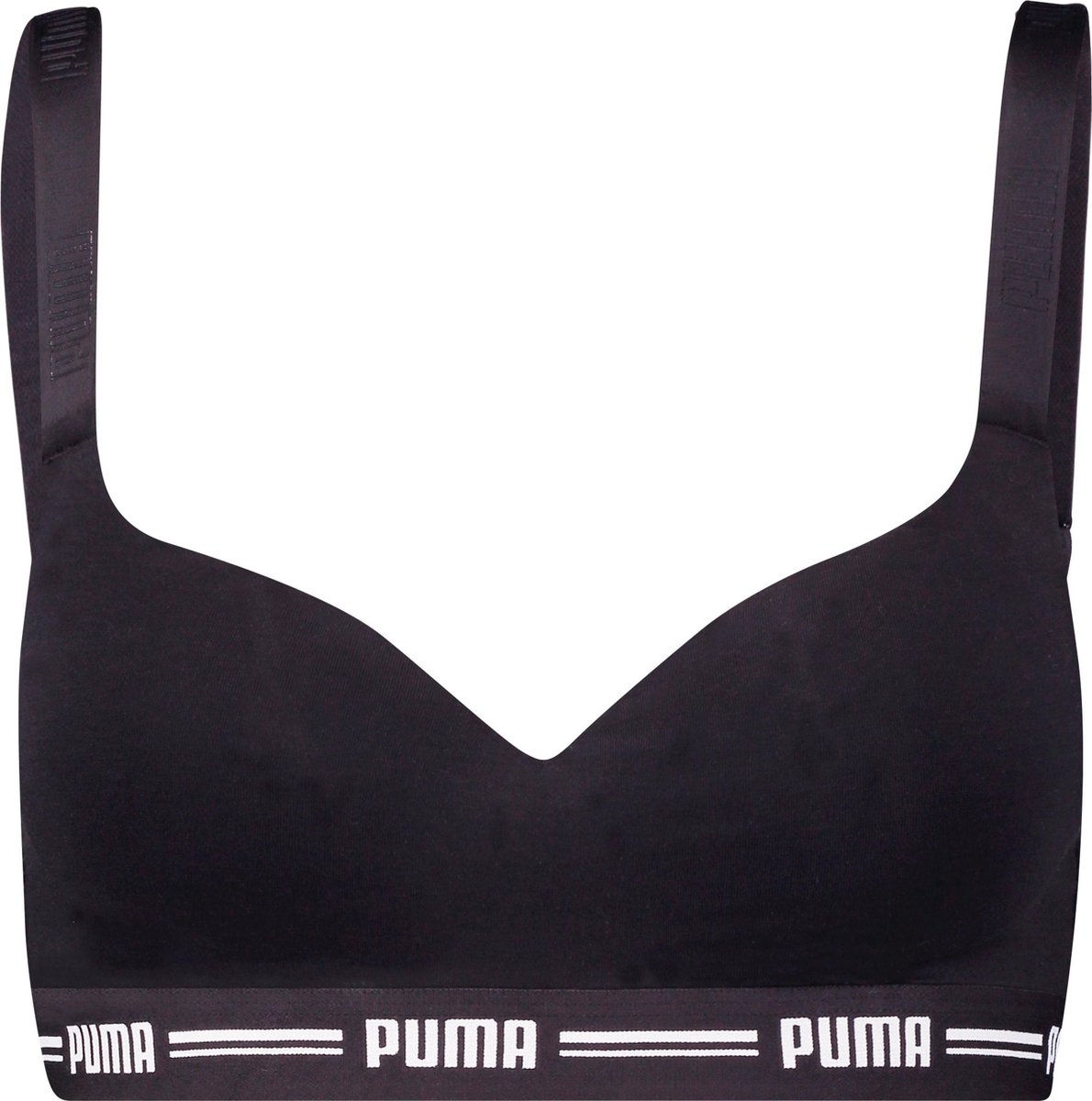 bh, sports bra, zwart, puma band, stretch