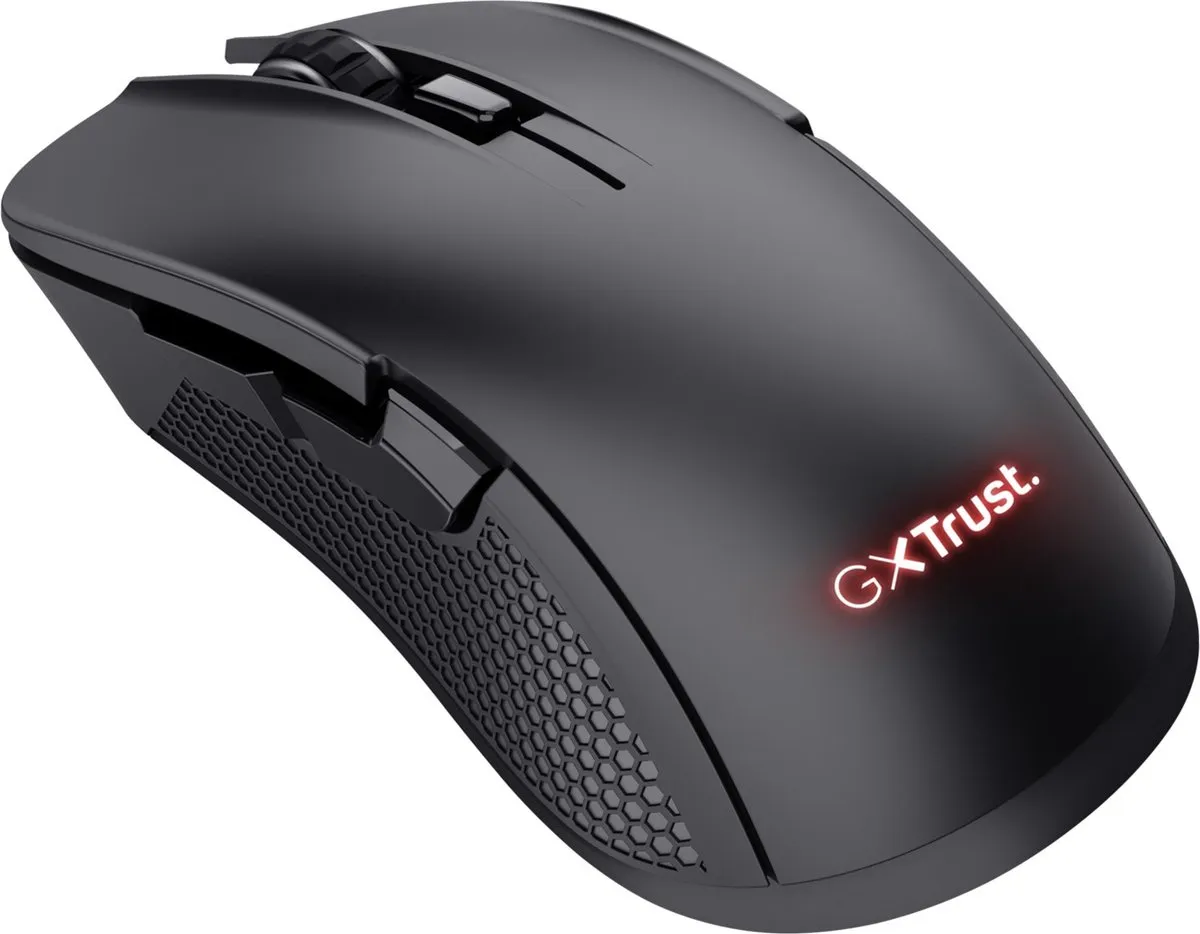 Trust GXT 923 YBAR - Draadloze Gaming Muis - RGB verlichting - Oplaadbaar - 7200 dpi - Zwart
