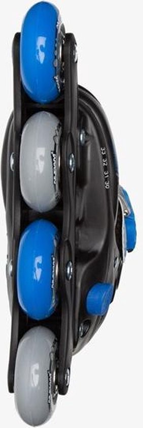 Nijdam Junior Inlineskates - Semi-Softboot - Zwart/Blauw/Grijs - 30