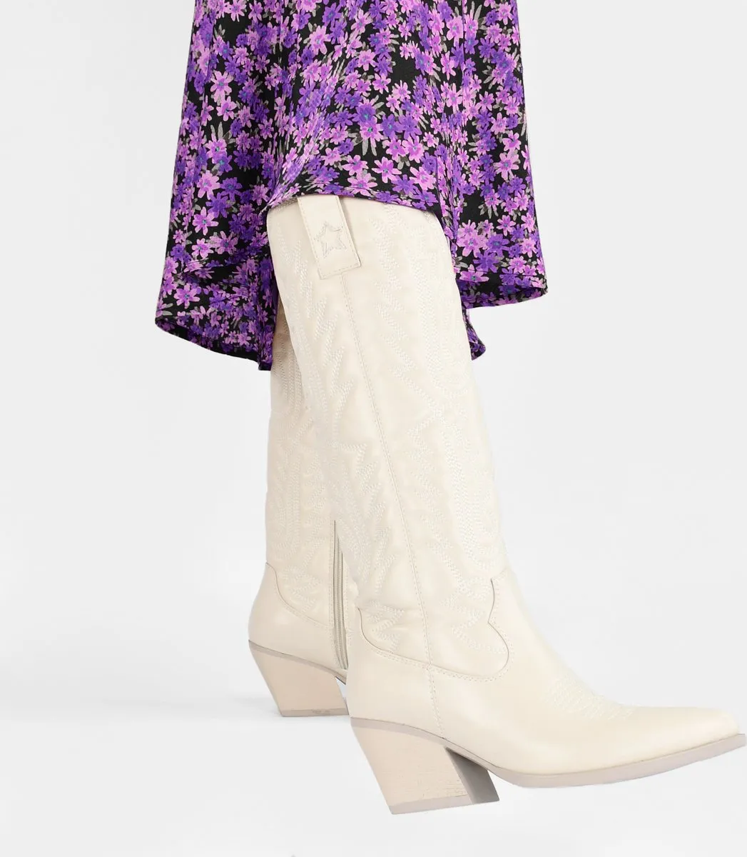 POSH by Poelman JILL Dames Western Laarzen - 38 - Off White