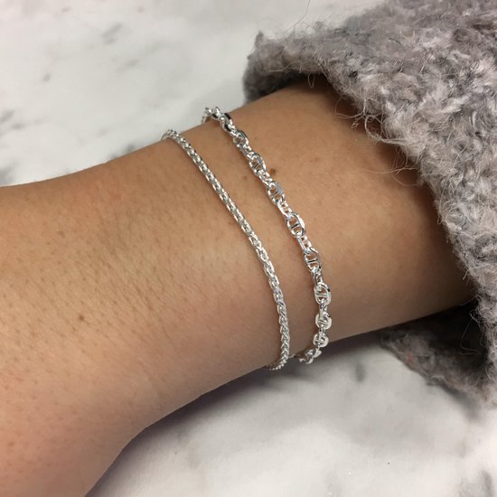 Silver lining Schakelarmband Set 2x 925 zilver - 19 cm