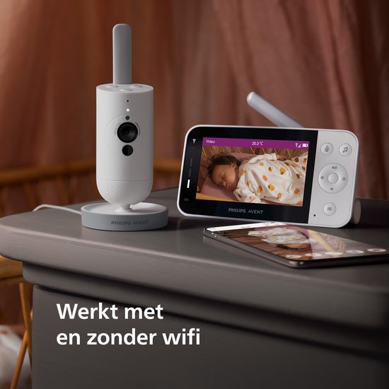 Philips Avent Connected Beeldbabyfoon - Babyfoon met camera en app - SCD951/26