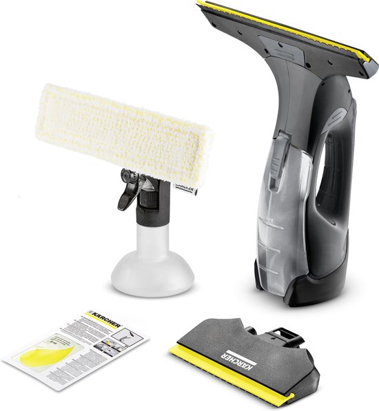Kärcher WV 5 Plus N Black Edition - Ruitenreiniger - Looptijd accu 35 min. - Verwisselbare accu - Werkbreedte 170/280 mm - Incl. smalle zuigmond, sproeiflacon, microvezeldoek en reinigingsmiddelconcentraat
