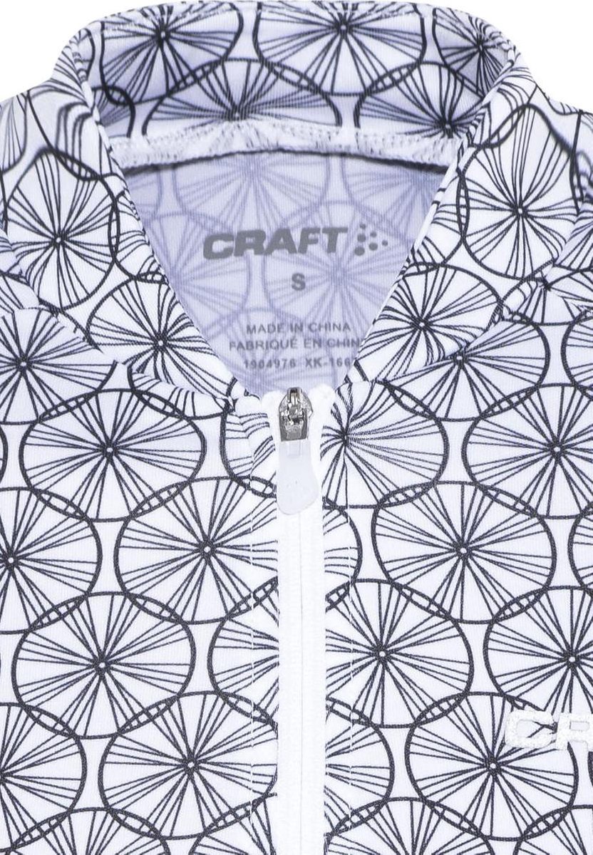 Craft Velo Graphic Jersey - Maat XL - Fietsshirt korte mouwen wit/zwart