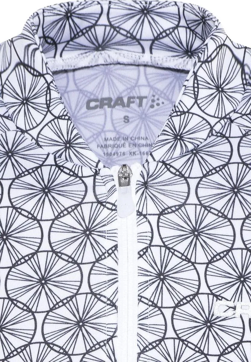 Craft Velo Graphic Jersey - Maat S - Fietsshirt korte mouwen wit/zwart