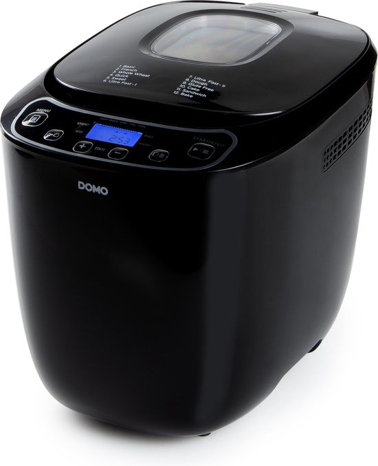 DOMO B3973 Broodbakmachine – 12 Programma’s – 700-1000g – Glutenvrij Programma – Zwart