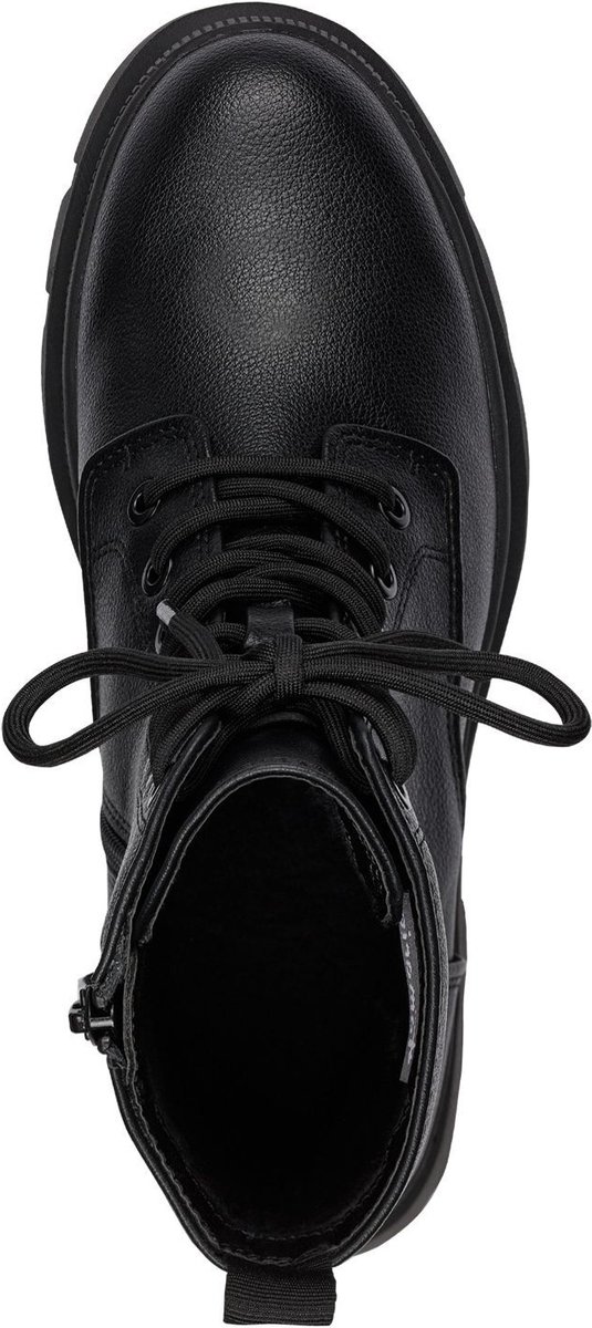 Tamaris -Maat 37-  ESSENTIALS-Dames Lace Boot Flat-Tamaris Vegan-zwart matt