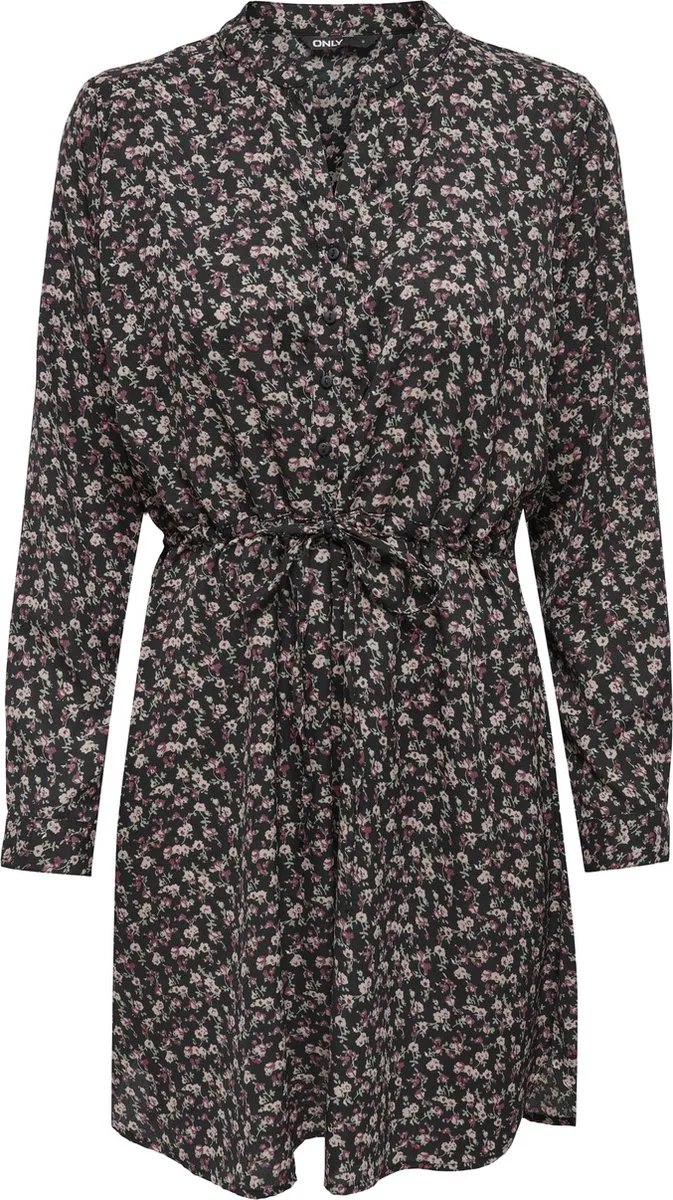 jurk, bloemetjes, langwerpig, kleding, knopen