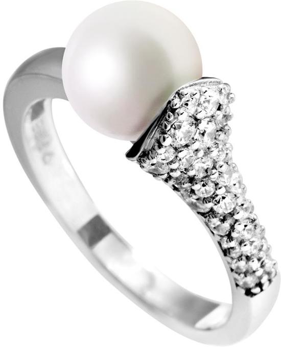 Diamonfire - Zilveren ring met parel Maat 19.5 - Parel